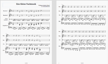 Preview of Eine Kleine Nachtmusik Beginning Recorder Ensemble