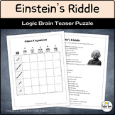 Einsteins Riddle Brain Teaser for Group Work, Team-Buildin