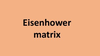 Preview of Eisenhower matrix