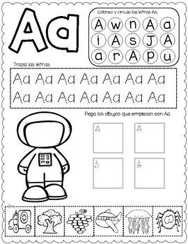 El Alfabeto- Corta, pega, traza y colorea by Learning Palace | TpT