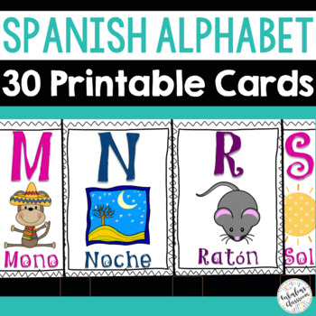 Spanish Alphabet Printable Poster Cards El Alfabeto by Fabulous Classroom