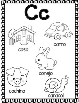 El Alfabeto: Spanish Alphabet Coloring Sheets by Bilingual ...