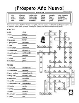 ano nuevo spanish new year crossword word search puzzle