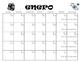 teaching espanol print a blank spanish calendar - confetti spanish ...