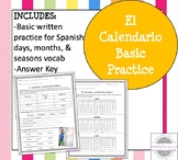 Spanish Calendar, Days, Months, Seasons Basic Practice (El