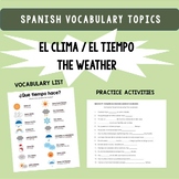 El Clima (Weather) Expressions and Worksheets in Spanish