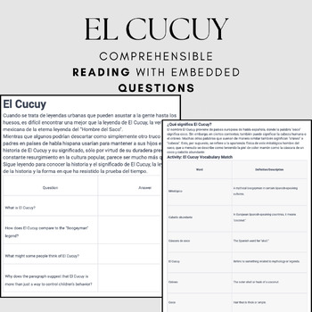 Preview of El Cucuy - Comprehensible Reading With Embedded Questions
