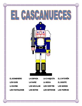 Preview of El Cuerpo y La Ropa-Label "El Cascanueces"- Nutcracker-Distance Learning 