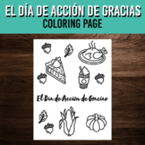 El Día de Acción de Gracias Coloring Page | Spanish Thanks