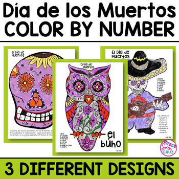 Preview of El Día de los Muertos Day of the Dead Activities Coloring Sheet Color by Number