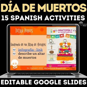 Preview of El Día de los Muertos Day of the Dead Activities EDITABLE Google Bell Ringers