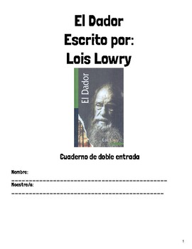 Preview of El Dador by Lois Lowry Student Journal