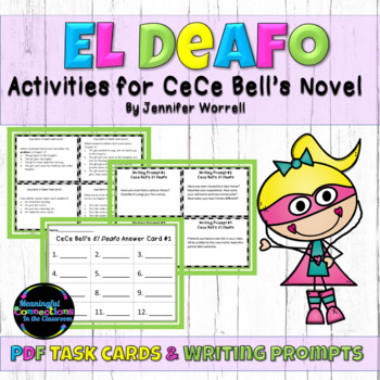Preview of El Deafo Task Cards and Writing Prompts