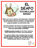 El Deafo vocabulary bingo