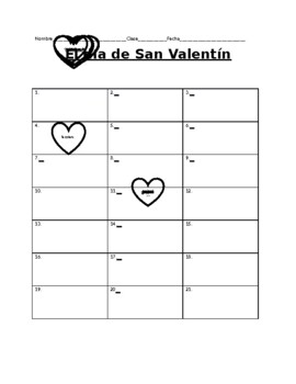 Preview of El Dia de San Valentin