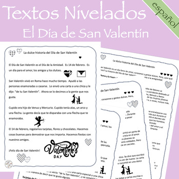 Preview of El Día de San Valentine - Textos Nivelados