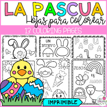Preview of El Día de la Pascua | Páginas para Colorear | Easter Coloring Pages in Spanish