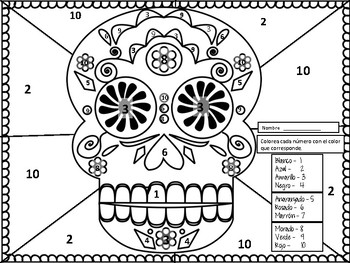 Día de los Muertos Sugar Skulls Coloring Sheets - Srta Spanish