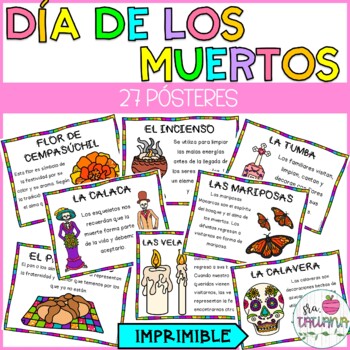 Preview of El Día de los Muertos | Pósteres| Day of the Dead Spanish word wall