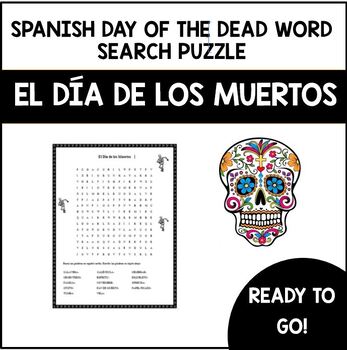 Preview of El Dia de los Muertos wordsearch Day of the Dead wordsearch