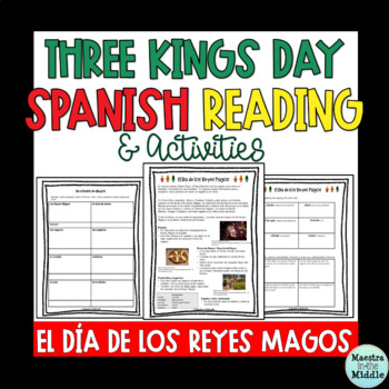 Preview of El Día de los Reyes Magos Three Kings Day Spanish Reading and Activities