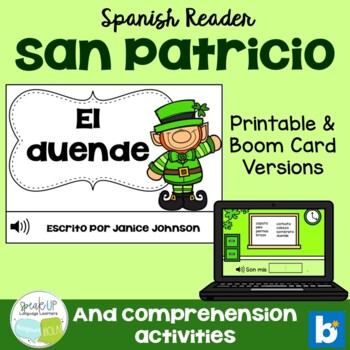 Preview of Spanish St. Patrick's Day Body Parts Reader | Print & Boom Cards with Audio