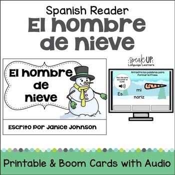 Preview of El Hombre de Nieve Spanish Snowman Winter Reader Print & Digital with Audio