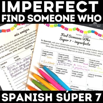 Preview of El Imperfecto Spanish Imperfect Tense Worksheet Childhood in Spanish Súper 7