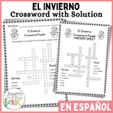 El Invierno Crossword Puzzle with Solution in Spanish - Ac