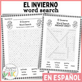 El Invierno Word Search Winter Vocabulary Activities in Spanish