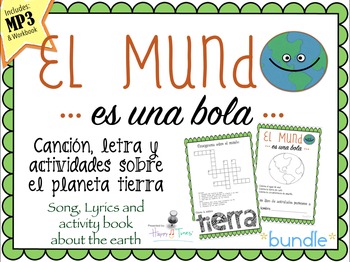Preview of El MUNDO COMBO Cancion MP3 y actividades Español. The Earth, song Spanish.