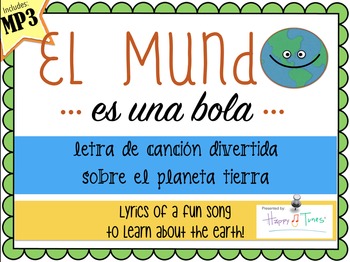 Preview of El Mundo Cancion en Español MP3. Ciencias vocabulario.The Earth, song in Spanish