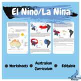 El Nino La Nina Weather Geography Editable Worksheets Aust