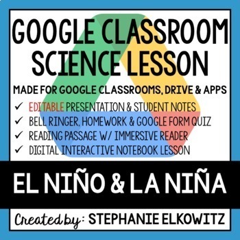 Preview of El Nino and La Nina Google Classroom Lesson