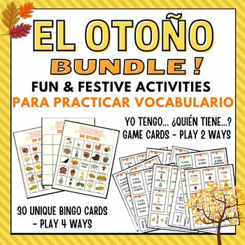 Preview of El Otoño En Español Fall Vocabulary in Spanish Games and Activities Bundle