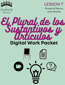 Preview of El Plural (Sustantivos y Artículos) - Packet - Beginners Spanish Lesson 7