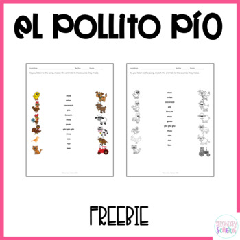 Preview of El Pollito Pío Song activity