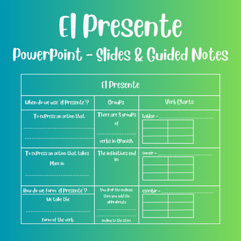 Preview of El Presente - Guided Notes + PowerPoint Slides