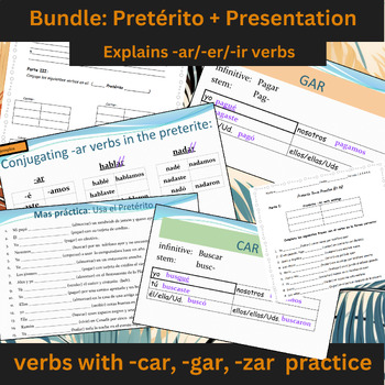 Preview of El Pretérito Bundle (Google Slides presentation and classwork)