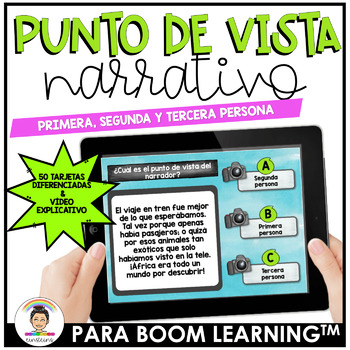 Preview of El Punto de Vista del Autor BOOM CARDS™  | Tarjetas digitales| Distance Learning