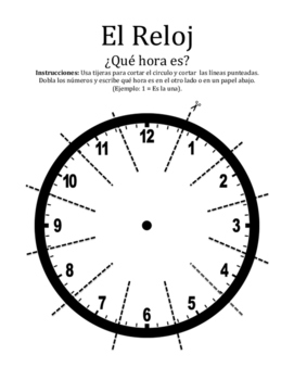 Preview of El Reloj "Foldable" for Spanish Time