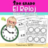 El Reloj- Analogo, Digital, AM y PM (Telling Time-Spanish)