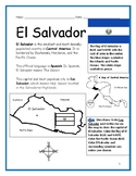 Introduce El Salvador Printable Map Activity and Reading C