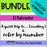 El Salvador ENGLISH VERSION Reading AND Color By Number BUNDLE