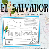 El Salvador Fact and Coloring Geography Page - Excited Exp