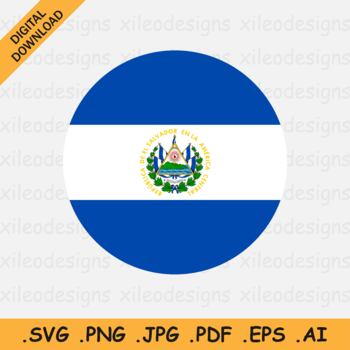 El Salvador Round Circular Country National Flag Vector - SVG PNG JPG ...