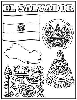 El Salvador: Word Search and Coloring Page | Hispanic Heritage Month ...