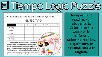 Preview of El Tiempo Logic Puzzle - Weather