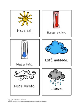 Weather Flashcards In Spanish Worksheets Teaching Resources Tpt