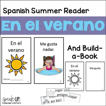 Preview of En el Verano Spanish Summer Vocabulary Reader Printable Minibook Story Activity